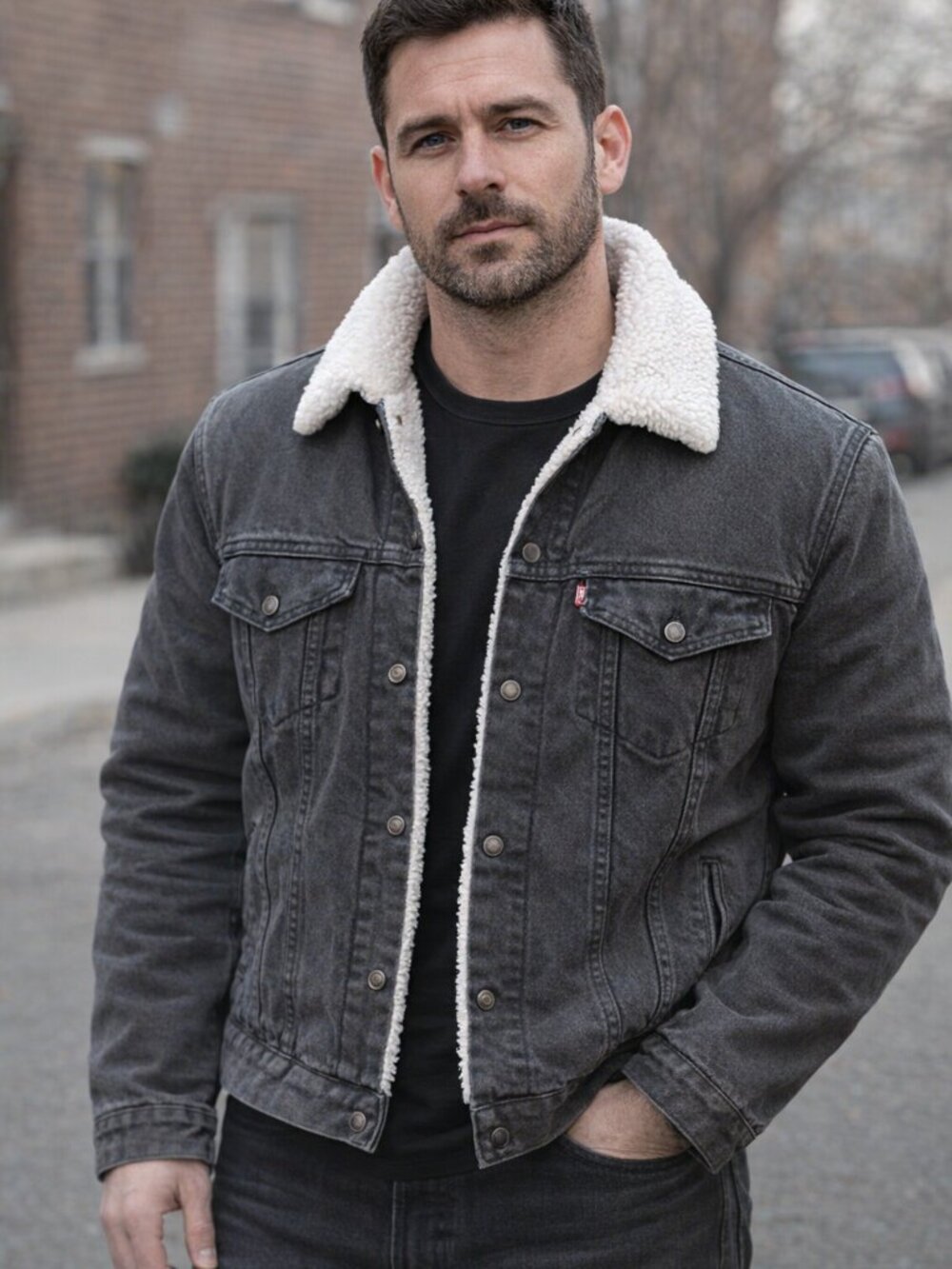 Vintage 80's Levi’s Men’s XL Sherpa-Lined Black Denim Jacket – USA Made, Red Tab